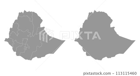 Ethiopia map with administrative divisions. Vector illustration. Ethiopia map with administrative divisions. Vector illustration. 113115460