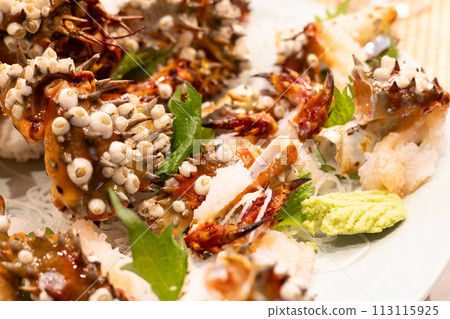 美味的花崎蟹生魚片 美味的花崎蟹生魚片 113115925