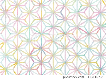 [Watercolor] Background illustration of hemp leaves 113116735
