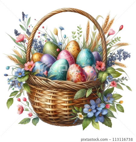 easter egg basket clipart watercolor easter egg basket clipart watercolor 113116738