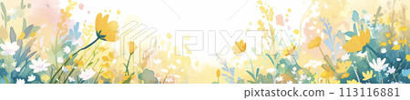 Colorful flower garden banner AI image 113116881