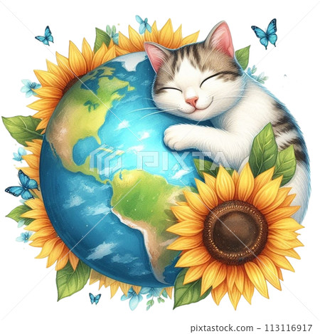 cat sleeps on the globe clipart watercolor cat sleeps on the globe clipart watercolor 113116917