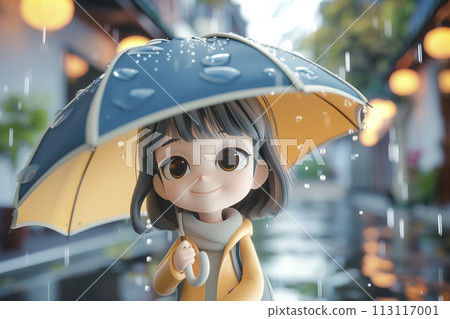 A woman holding an umbrella 113117001