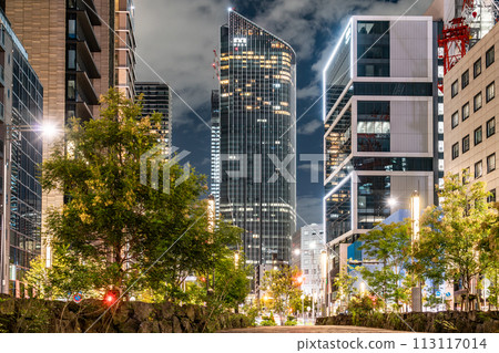 [Tokyo] City buildings at night 113117014