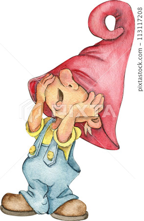 Watercolor hand drawn cute Nordic Scandinavian gnome. Hand drawn illustration . Design for baby shower party, birthday, cake, holiday celebration design, greetings cards, invitation. Watercolor hand drawn cute Nordic Scandinavian gnome. Hand drawn illustration . Design for baby shower party, birthday, cake, holiday celebration design, greetings cards, invitation. 113117208