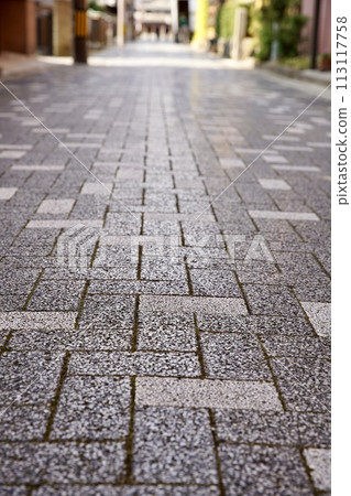 concrete block road concrete block road 113117758