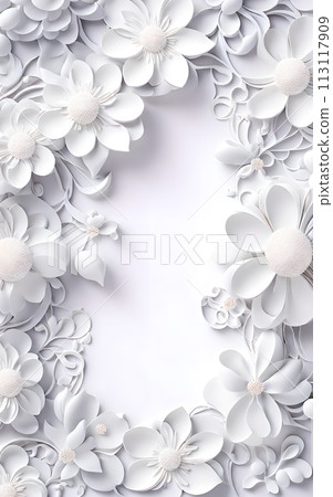 Flower Border Background shadow 3d ornament wedding portrait wallpaper 113117909