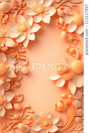 Flower Border Background shadow 3d ornament wedding portrait wallpaper 113117997