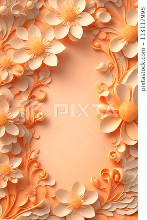 Flower Border Background shadow 3d ornament wedding portrait wallpaper 113117998