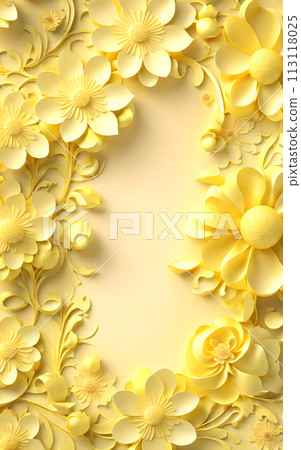 Flower Border Background shadow 3d ornament wedding portrait wallpaper 113118025