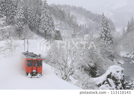 Snowy landscape Tadami line 113118143