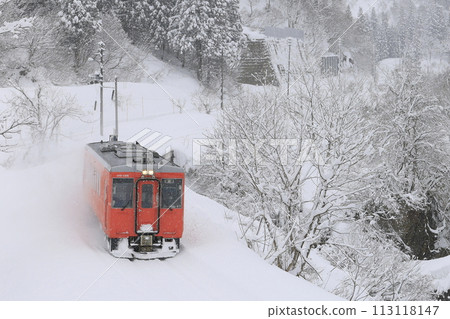 Snowy landscape Tadami line 113118147