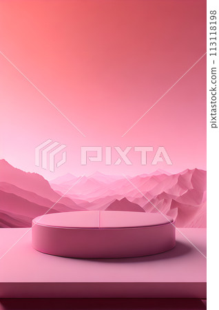 mountain view of 3d podium wallpaper mountain view of 3d podium wallpaper 113118198
