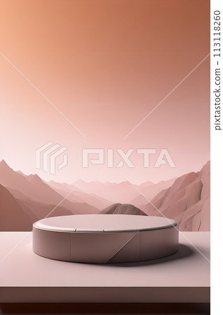 mountain view of 3d podium wallpaper mountain view of 3d podium wallpaper 113118260