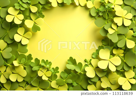 St patrick blank in the middle frame of clover leaves wallpaper 113118639
