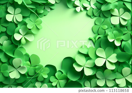 St patrick blank in the middle frame of clover leaves wallpaper 113118658