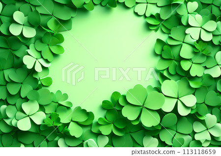 St patrick blank in the middle frame of clover leaves wallpaper 113118659