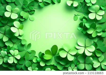 St patrick blank in the middle frame of clover leaves wallpaper 113118663