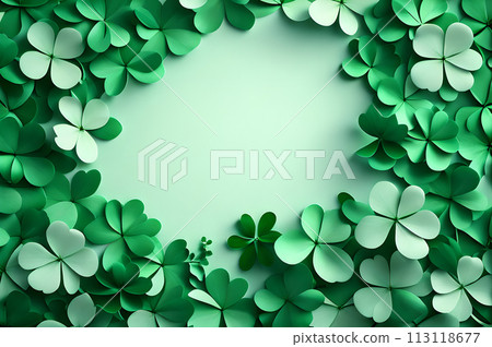 St patrick blank in the middle frame of clover leaves wallpaper 113118677