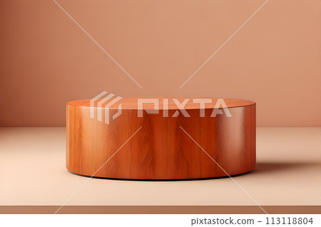 3D rendering wooden podium for product display wallpaper 3D rendering wooden podium for product display wallpaper 113118804