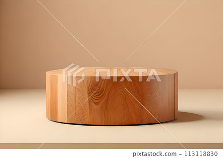3D rendering wooden podium for product display wallpaper 113118830