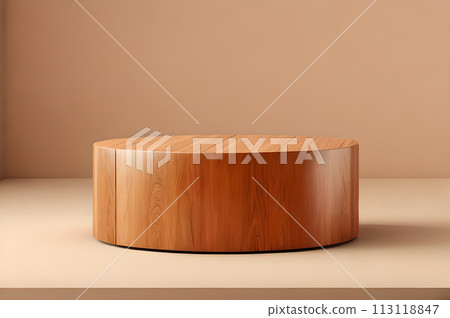 3D rendering wooden podium for product display wallpaper 113118847