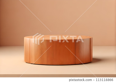 3D rendering wooden podium for product display wallpaper 113118866
