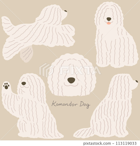 簡單可愛的無主線的可蒙多犬插畫集 113119033