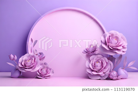 beautiful flowers leaf in studio 3D rendering podium for product display wallpaper beautiful flowers leaf in studio 3D rendering podium for product display wallpaper 113119070