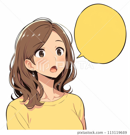 女人說話和黃色語音泡沫 113119689