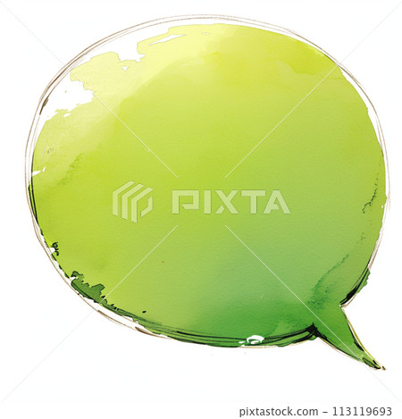 Watercolor green speech bubble Watercolor green speech bubble 113119693