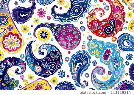 時尚的圖案和背景材料“AI生成的圖像” 113119814