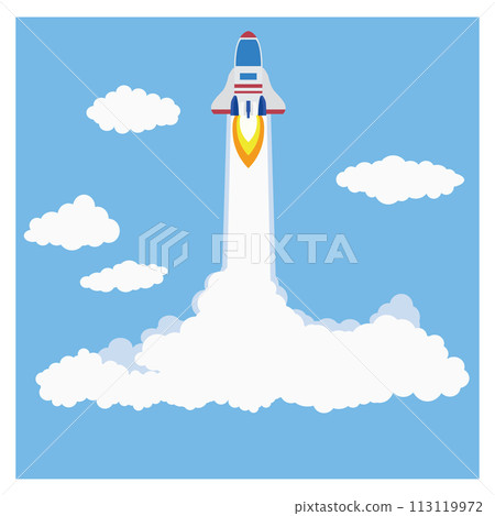 快速火箭發射的企業創業形象與天空圖解 快速火箭發射的企業創業形象與天空圖解 113119972