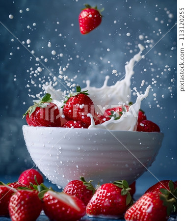 草莓牛奶炸裂“AI生成圖像” 113120255