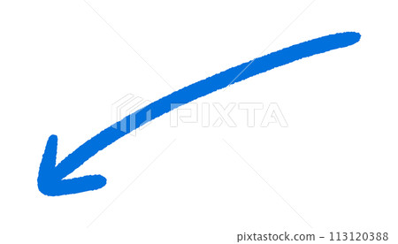 Hand-drawn downward blue arrow - simple and stylish decorative design material Hand-drawn downward blue arrow - simple and stylish decorative design material 113120388