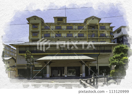 水彩風格 玉造溫泉 法生館 島根縣松江市 113120999