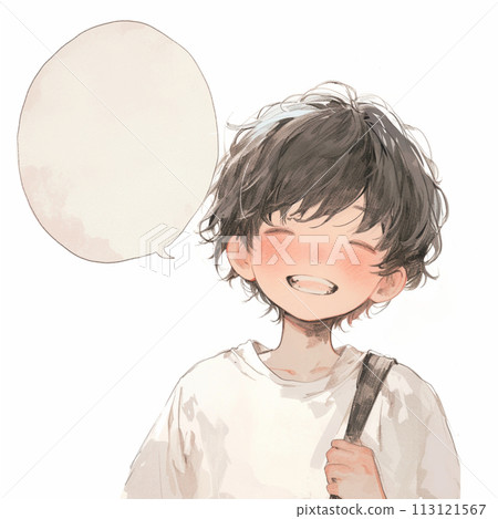 Smiling boy and speech bubble 113121567