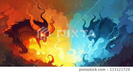 Abstract evil and good concept 113121729