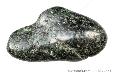 tumbled actinolite mineral isolated on white tumbled actinolite mineral isolated on white 113122464