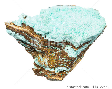 raw aurichalcite mineral isolated on white 113122469