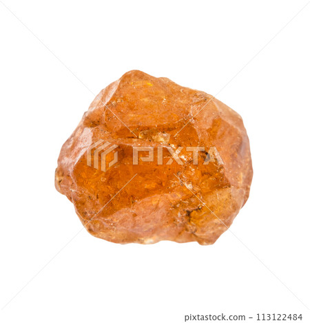 uncut hessonite grossular crystal isolated uncut hessonite grossular crystal isolated 113122484