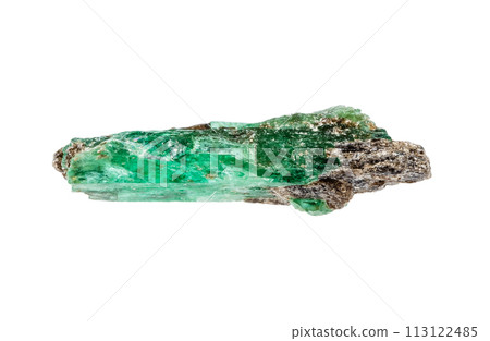 unpolished emerald crystal isolated on white 113122485