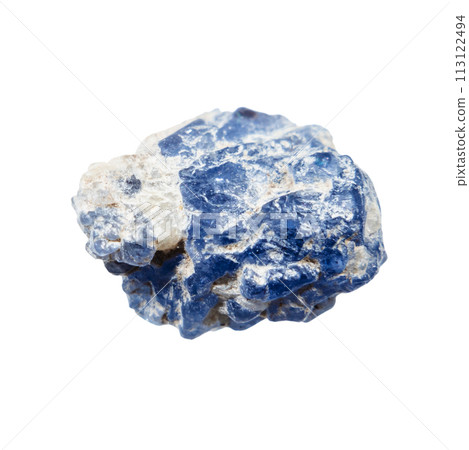 unpolished blue spinel crystal isolated on white unpolished blue spinel crystal isolated on white 113122494