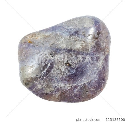 polished iolite gemstone isolated on white 113122500