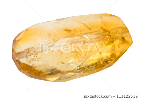 polished natural citrine bead isolated polished natural citrine bead isolated 113122519