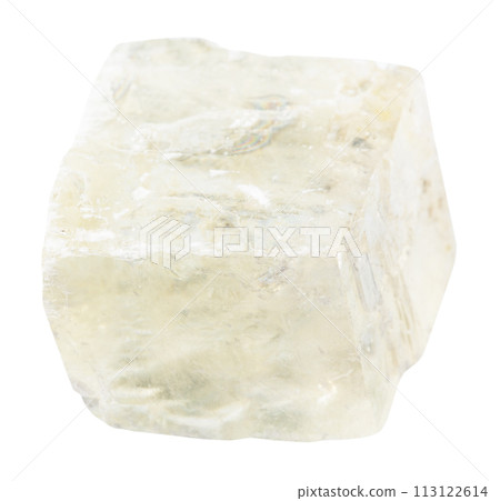 unpolished colorless calcite mineral rhomb 113122614
