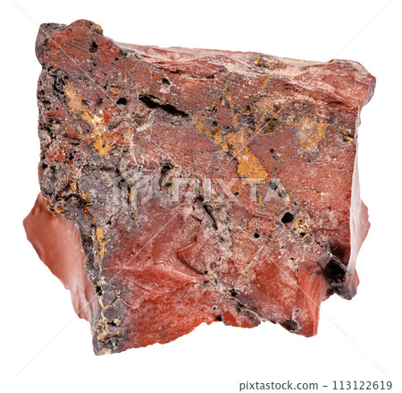 rough red brown mookaite mineral isolated 113122619