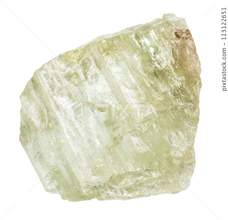 raw hiddenite mineral isolated on white raw hiddenite mineral isolated on white 113122651