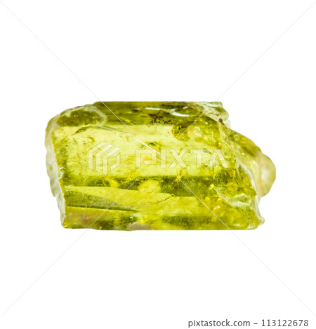 unpolished vesuvianite crystal isolated on white 113122678