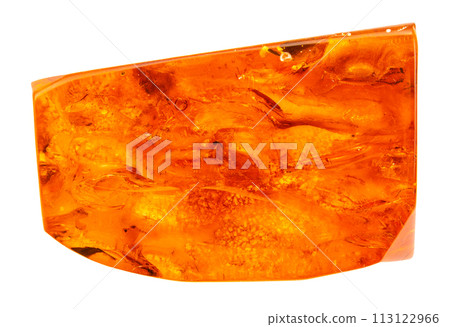 polished natural baltic amber gemstone isolated polished natural baltic amber gemstone isolated 113122966